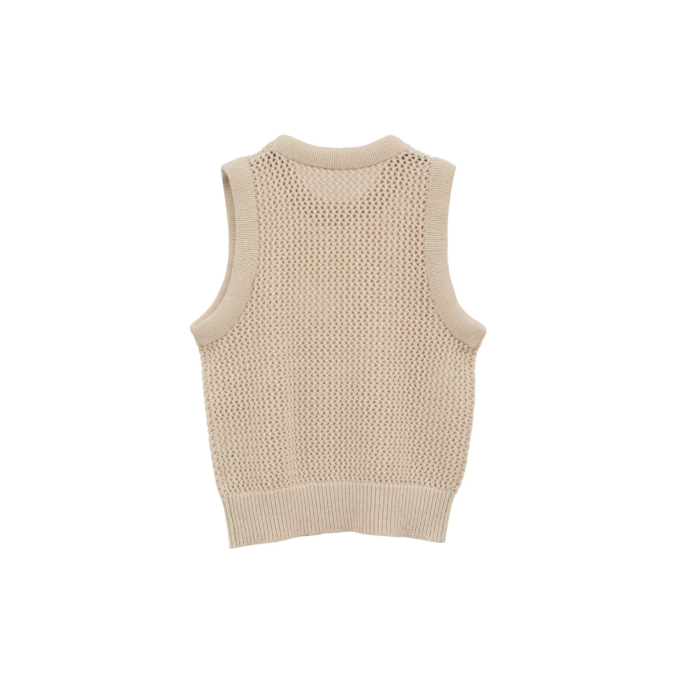 CLANE クラネ　3D RIB KNIT TOPSアイボリー CLANE クラネ “3D RIB MESH KNIT TOPS” 3ディーリブメッシュ