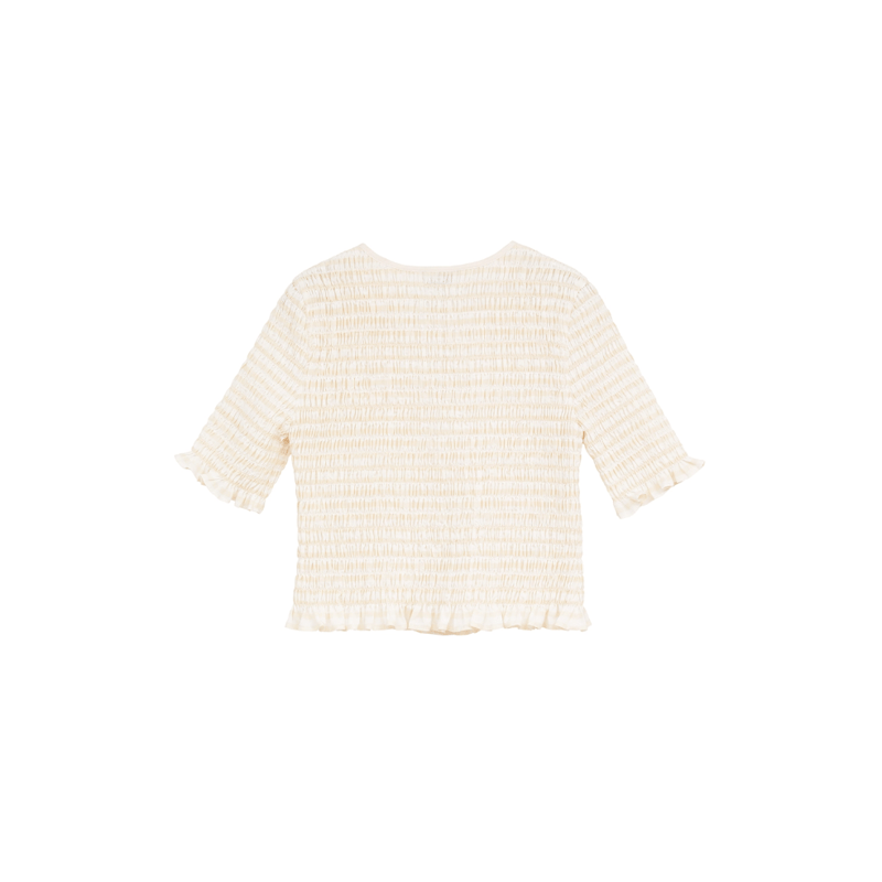 CLANE クラネ “SHIRRING HALF SLEEVE BLOUSE” シャーリングハ