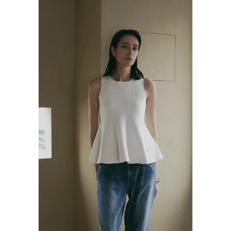 マノフ manof RIB PEPLUM KNIT TOPS RIB PEPLUM KNIT TOPS（その他トップス）｜MANOF（マノフ）の