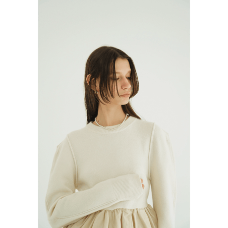 CLANE クラネ “DOCKING POWERSHOULDER KNIT TOPS” ドッキングパワーショルダーニットトップス