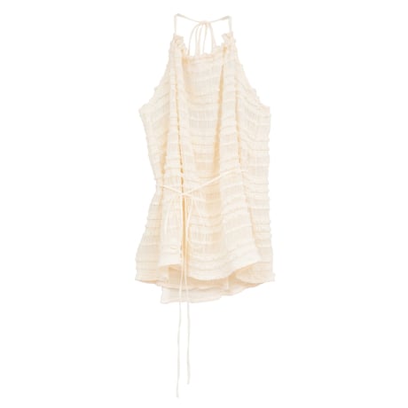 MANOF マノフ “SHIRRING HALTER NECK TOPS” シャーリングホルターネックトップス