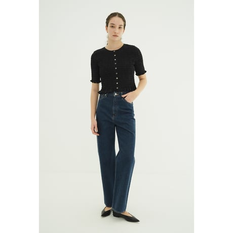 CLANE クラネ “SHIRRING HALF SLEEVE BLOUSE” シャーリングハーフスリーブブラウス