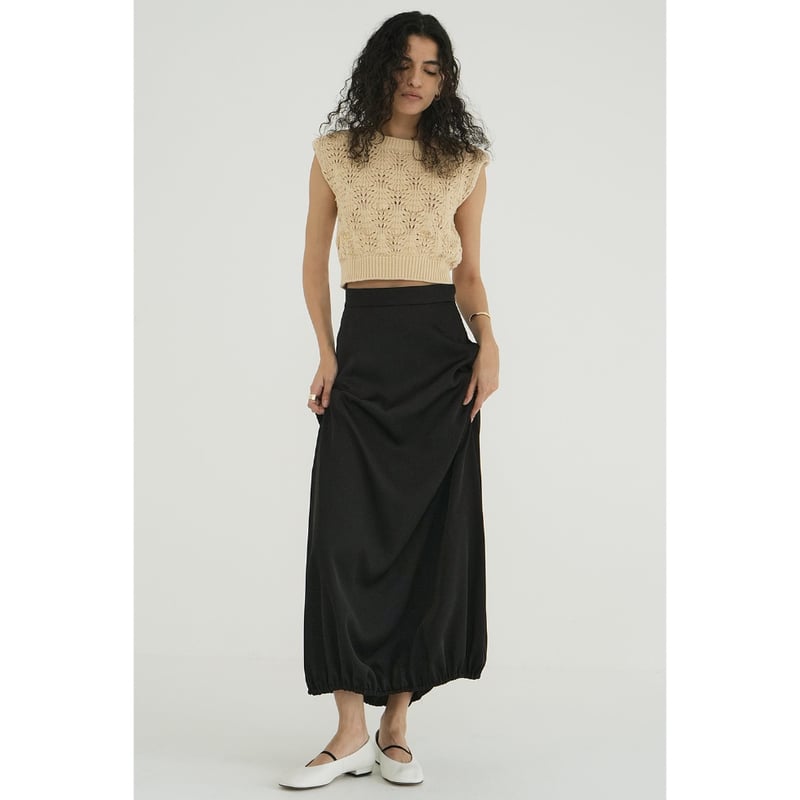 新品　CLANE SATIN BALLOON SKIRTロングバルーンスカート CLANE クラネ “SATIN BALLOON SKIRT” サテンバルーンスカート | t