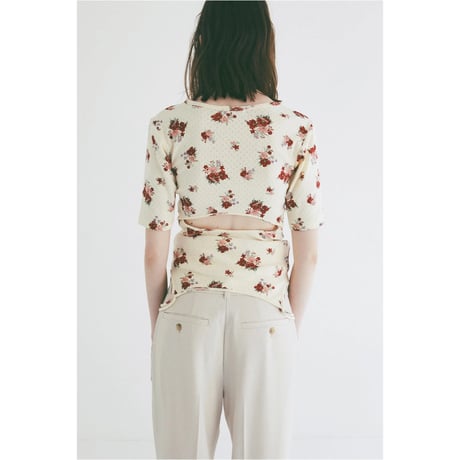 CLANE クラネ ”BACK OPEN FLOWER TOPS” バックオープンフラワートップス