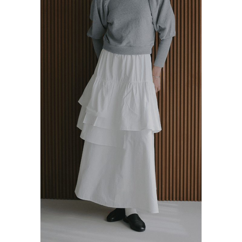 MANOF マノフ “ASYMMETRY TIERED SKIRT” アシンメトリーティアード