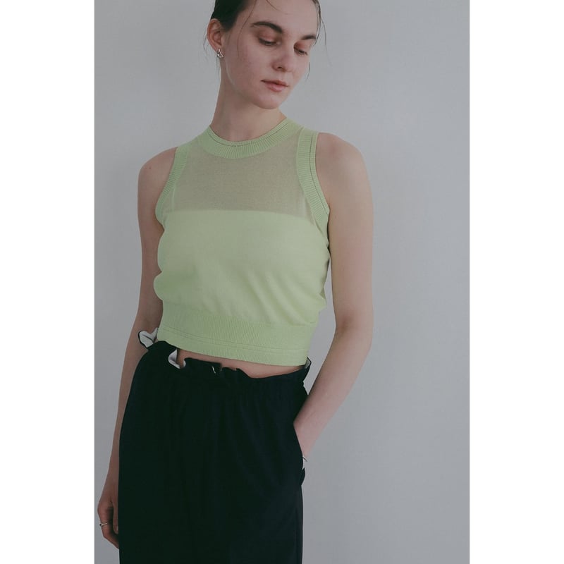 MANOF マノフ “SHEER SLEEVELESS KNIT” シアースリーブレスニット