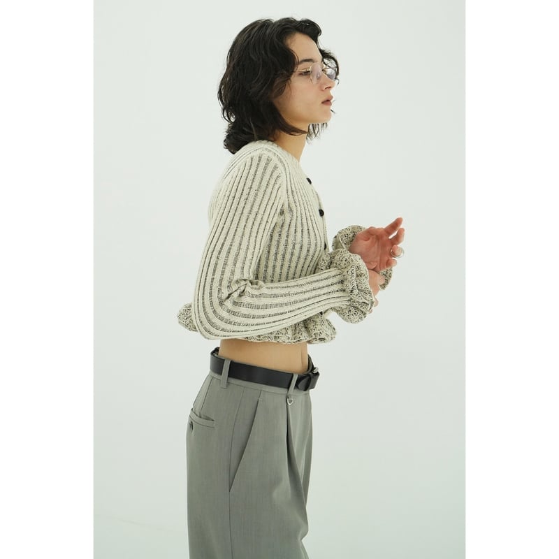 CLANE クラネ “W FACE SHORT FRILLED KNIT TOPS” ダブルフ