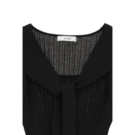 CLANE クラネ “SHEER RIB RIBBON KINT TOPS” シアーリブリボンニットトップス