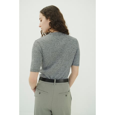CLANE “H/N HALF SLEEVE RIB KNIT TOPS” ハイネックハーフスリーブリブニットトップス