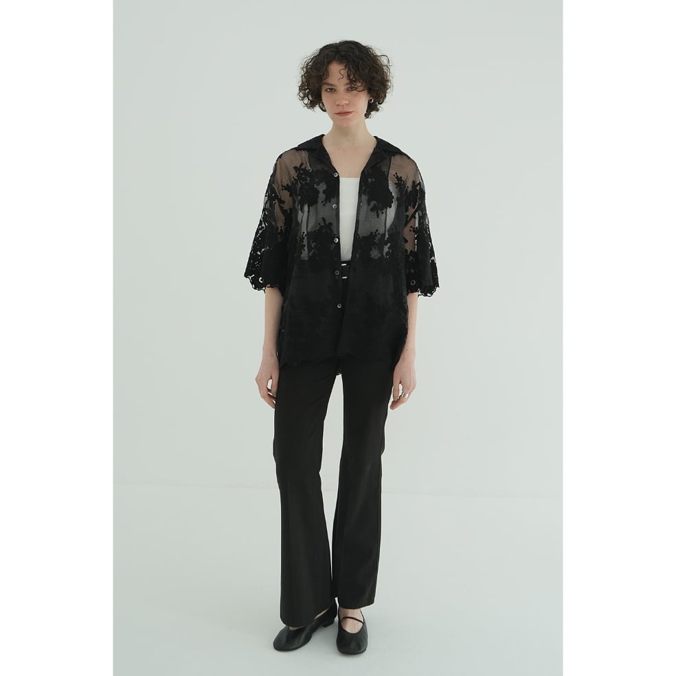 CLANE クラネ “SHEER FLOWER LACE SHIRTS” シアーフラワーレース