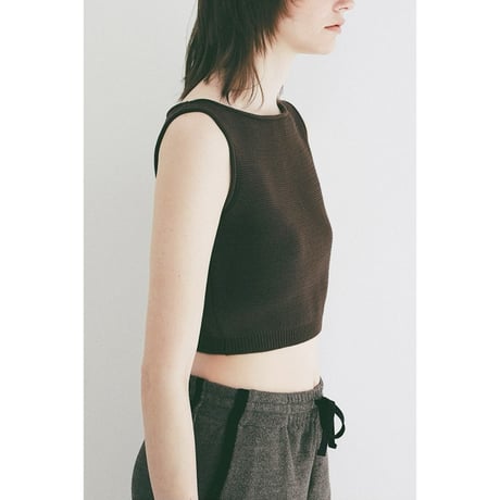 CLANE クラネ “BOAT NECK SHORT KNIT TANK TOPS” ボートネックショートニットタンクトップス