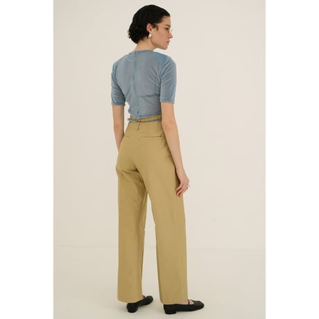 CLANE クラネ “SHEER VELOUR POWER SHOULDER TOPS” シアーベロアパワーショルダートップス
