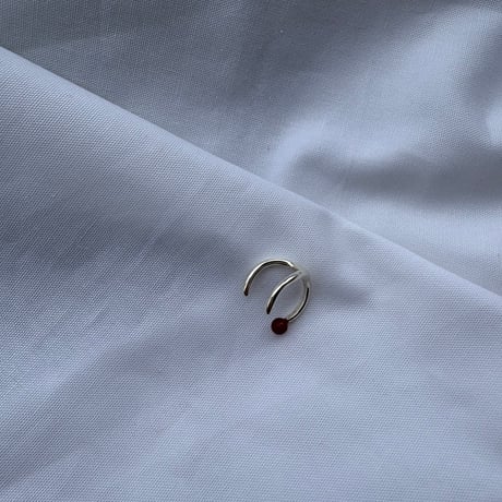 FIBULA フィブラ “Modeling ringcuff (red) silver” モデリングリングカフ(レッド）シルバー