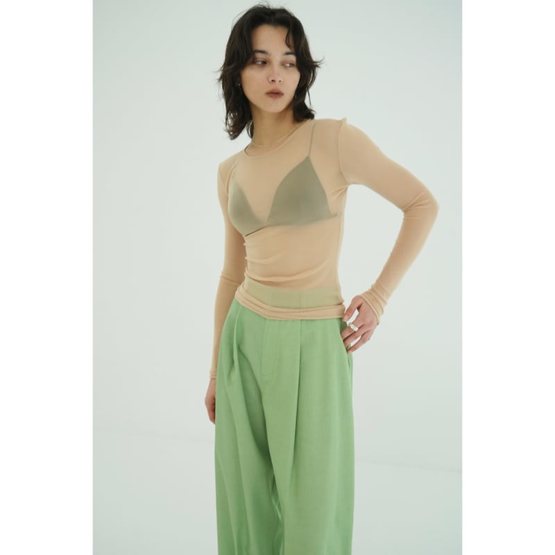 CLANE クラネ “SHEER TULLE TOPS” シアーチュールトップス | t / wo