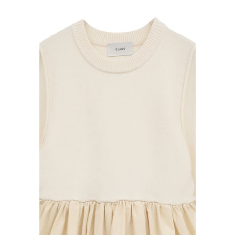 CLANE クラネ “DOCKING POWERSHOULDER KNIT TOPS” ドッキングパワーショルダーニットトップス
