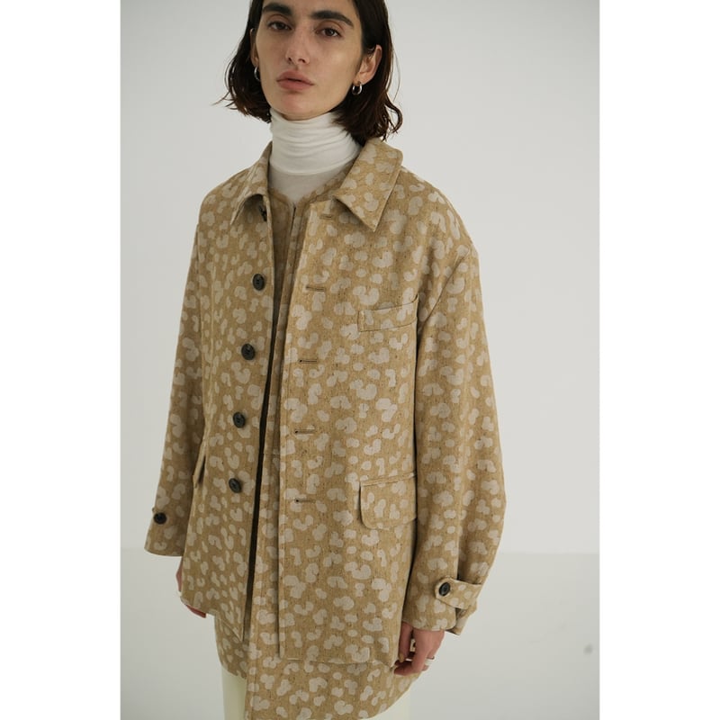 未使用 CLANE リネン レオパード ジャケット ベージュ CLANE - リネン