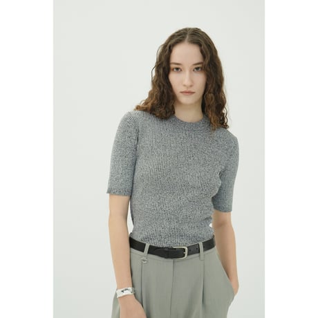 CLANE “H/N HALF SLEEVE RIB KNIT TOPS” ハイネックハーフスリーブリブニットトップス