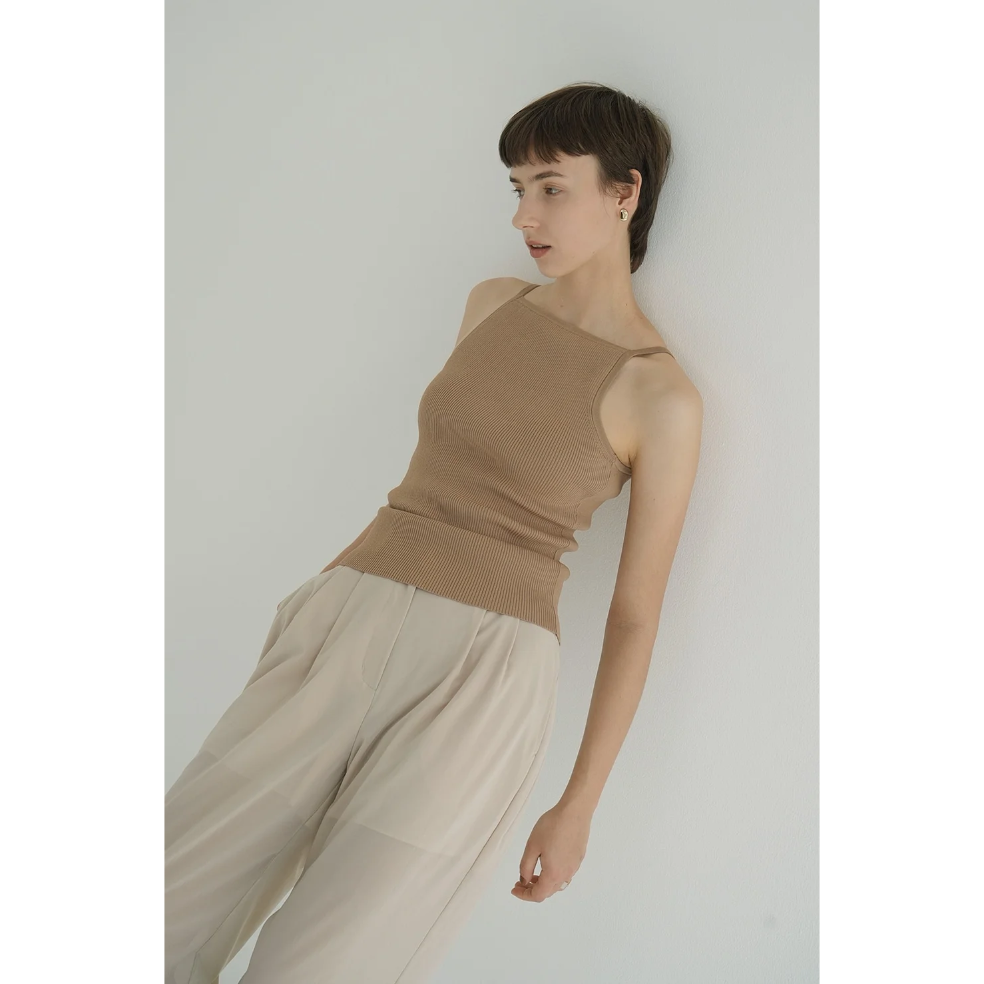 CLANE クラネ “BOAT NECK BACK OPEN KNIT TOPS” ボートネッ