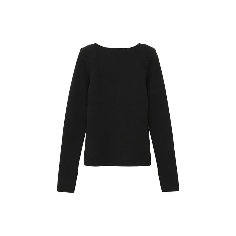 【美品】CLANE ショルダーパッドニットトップス ブラック2 CLANE（クラネ） 正規商品 トップス ショルダー パッド ニット