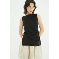 CLANE クラネ “SATIN DRAPE TOPS” サテンドレープトップス