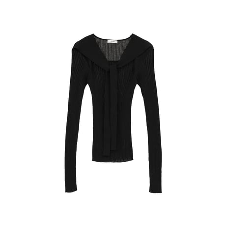 CLANE クラネ “SHEER RIB RIBBON KINT TOPS” シアーリブリボンニットトップス