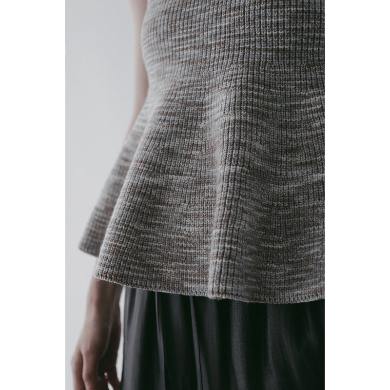 MANOF マノフ “RIB PEPLUM KNIT TOPS” リブペプラムニット