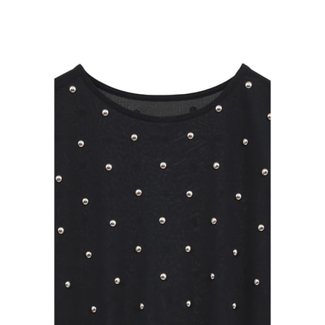 CLANE クラネ “STUDDED BIJOU SHEER TOPS” スタッズビジューシアートップス