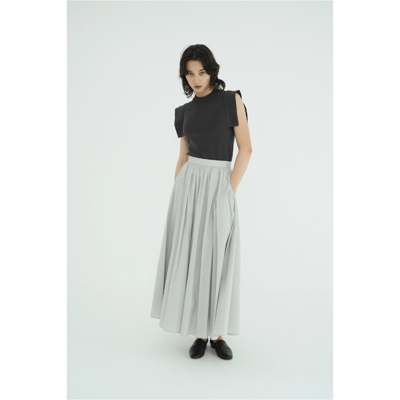 CLANE(クラネ)｜SHEER RUSSELL VOLUME FLARE SKIRT/スカート/IVORY の