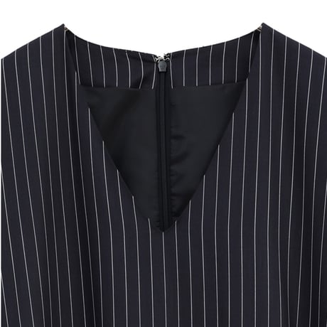 MANOF マノフ “PINSTRIPE GATHER ONE PIECE” ピンストライプギャザーワンピース