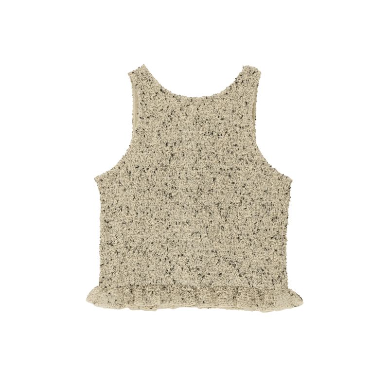 CLANE クラネ “W FACE MIX MESH GATHER N/S TOPS” ダブル