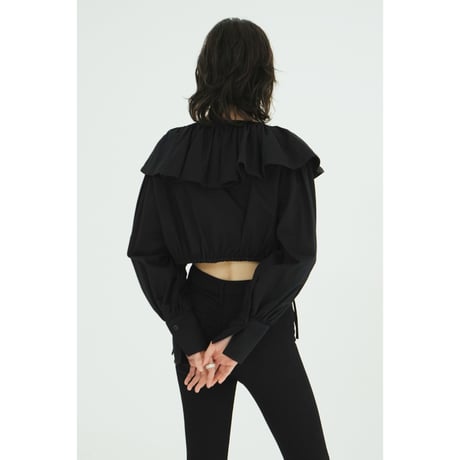 CLANE クラネ “FRILL COLLAR SHORT BLOUSE” フリルカラーショートブラウス