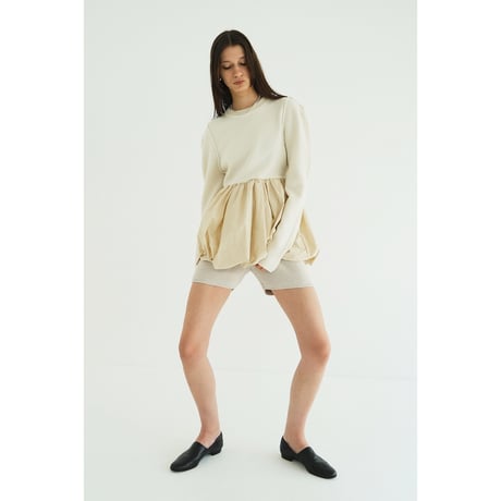 CLANE クラネ “DOCKING POWERSHOULDER KNIT TOPS” ドッキングパワーショルダーニットトップス