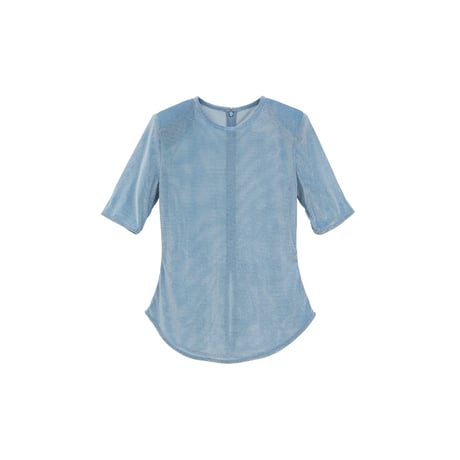 CLANE クラネ “SHEER VELOUR POWER SHOULDER TOPS” シアーベロアパワーショルダートップス