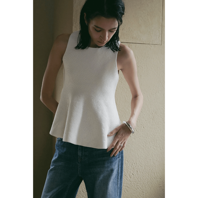 マノフ manof RIB PEPLUM KNIT TOPS MANOF】RIB PEPLUM KNIT TOPS マノフ manof RIB PEPLUM KNIT