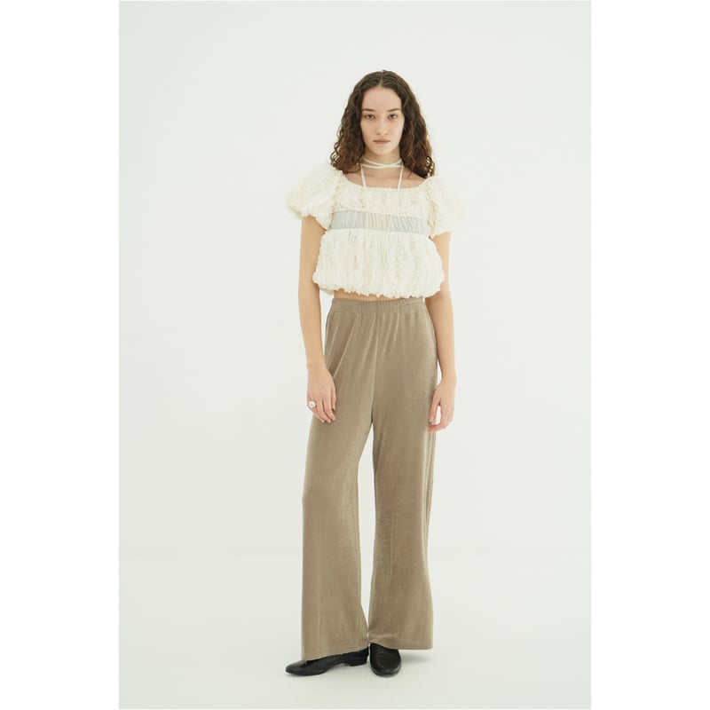 CLANE クラネ “W FACE TOPSTITCHED FRILL TOPS” ダブルフェ