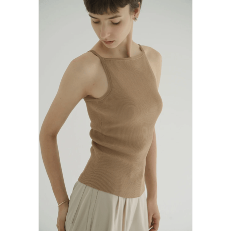 トップス enof rib knit tops FRONT ZIP WAVE RIB KNIT TOPS — aulaaila