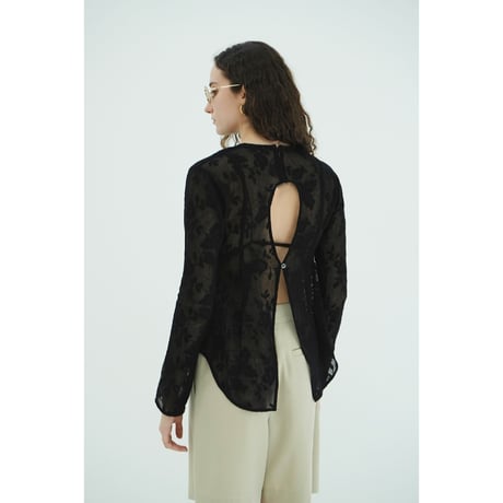 CLANE クラネ “BACK DESIGN FLOWER LACE TOPS” バックデザインフラワーレーストップス