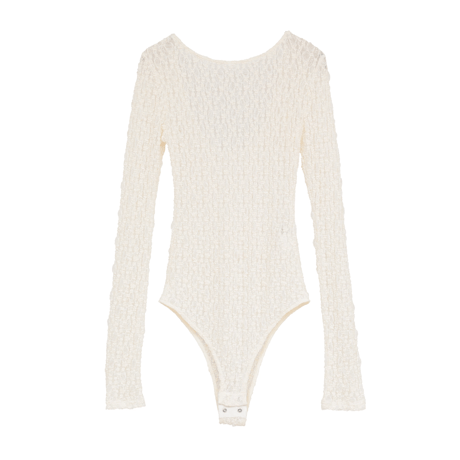 CLANE クラネ “BACK OPEN LACE BODYSUIT” バックオープンレースボディスーツ