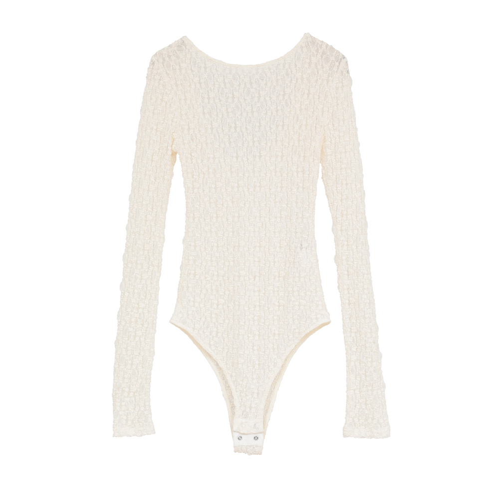 CLANE クラネ “BACK OPEN LACE BODYSUIT” バックオープンレースボ