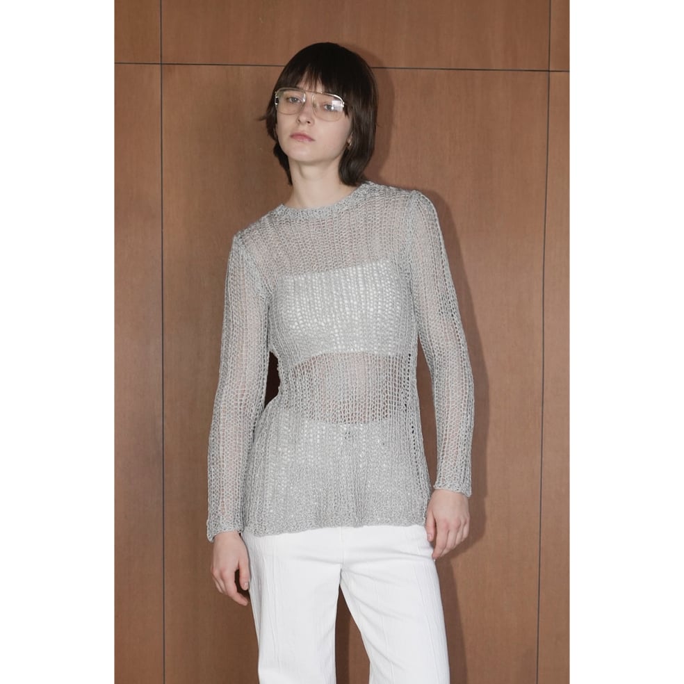 CLANE クラネ “BACK SLIT CROCHET KNIT TOPS” バックスリット