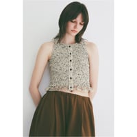 CLANE クラネ “W FACE MIX MESH GATHER N/S TOPS” ダブルフェイスミックスメッシュギャザーノースリーブトップス