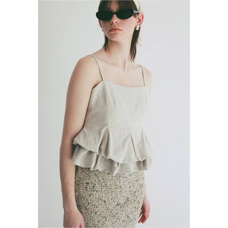 CLANE クラネ “BUBBLE PEPLUM CAMI TOPS” バブルペプラムキャミトップス