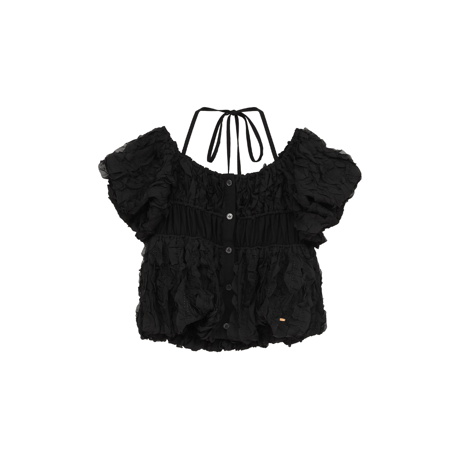 CLANE クラネ “W FACE TOPSTITCHED FRILL TOPS” ダブルフェイストップスティッチフリルトップス
