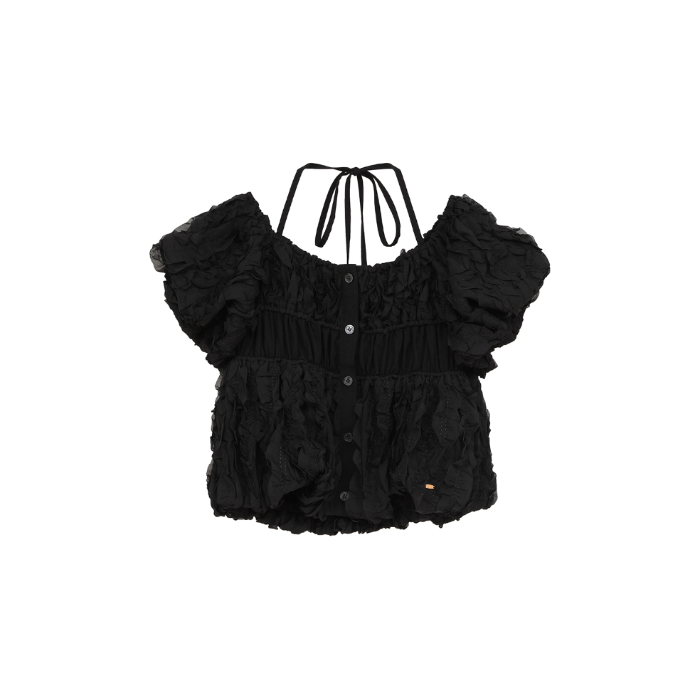 CLANE クラネ “W FACE TOPSTITCHED FRILL TOPS” ダブルフェ