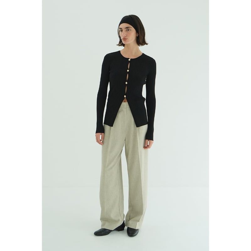 CLANE クラネ “W FACE GOLD BUTTON KNIT TOPS” ダブルフェイ