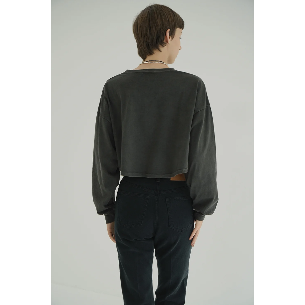 CLANE PIGMENT SHORT TOPS チャコールグレー CLANE - ピグメントショートトップス - PIGMENT SHORT TOPS (CHARCOAL