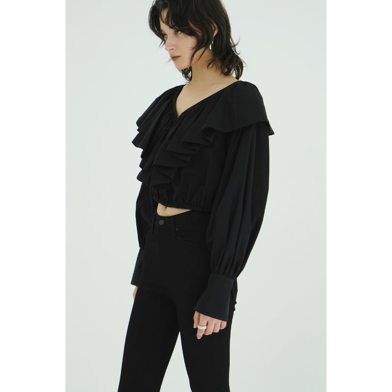 CLANE クラネ “FRILL COLLAR SHORT BLOUSE” フリルカラーショー