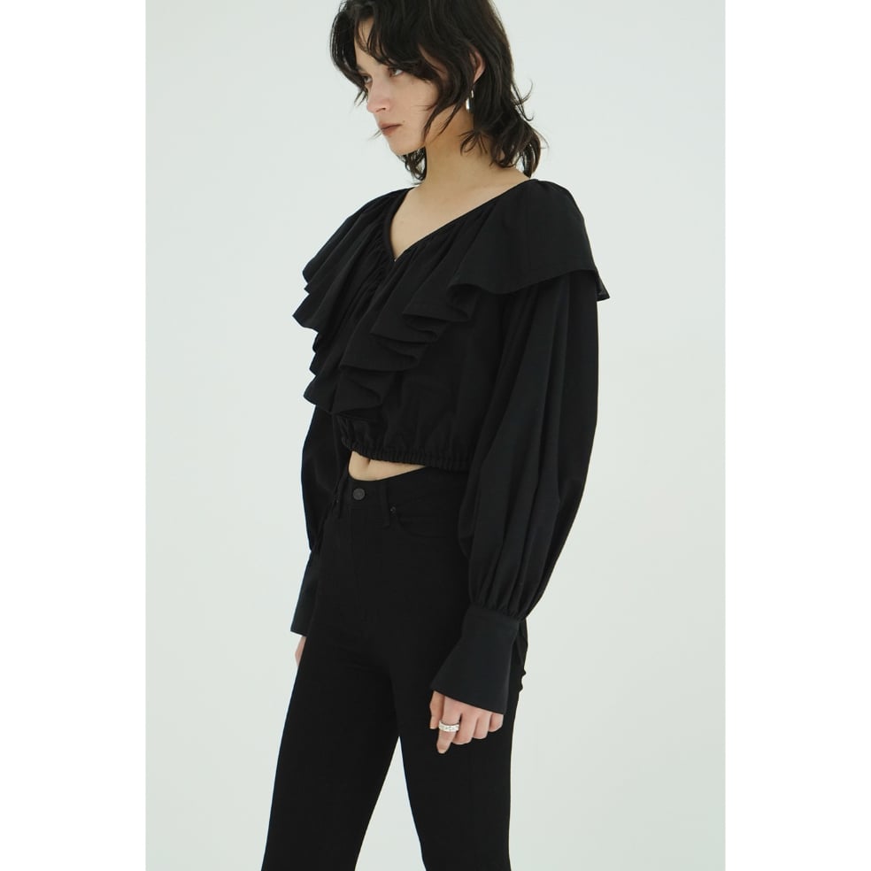 CLANE クラネ “FRILL COLLAR SHORT BLOUSE” フリルカラーショー