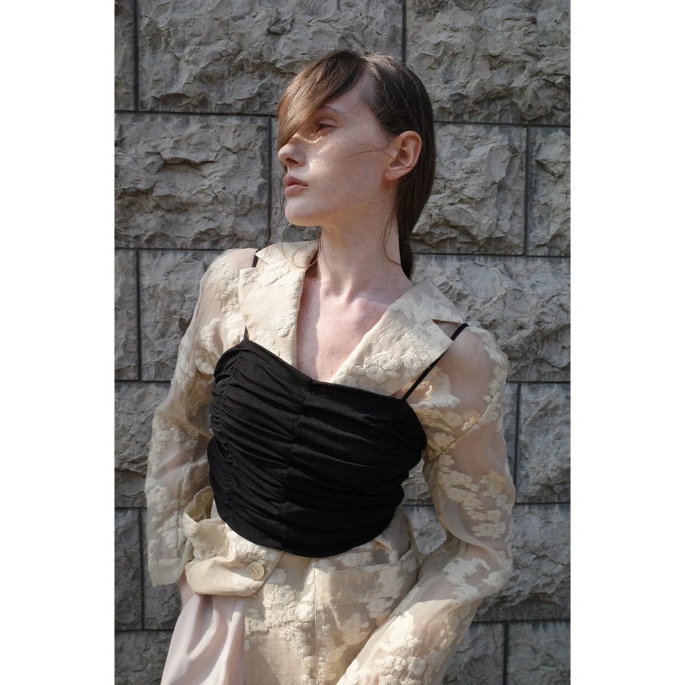 CLANE クラネ “SHIRRING CAMI TOPS” シャーリングキャミトップス