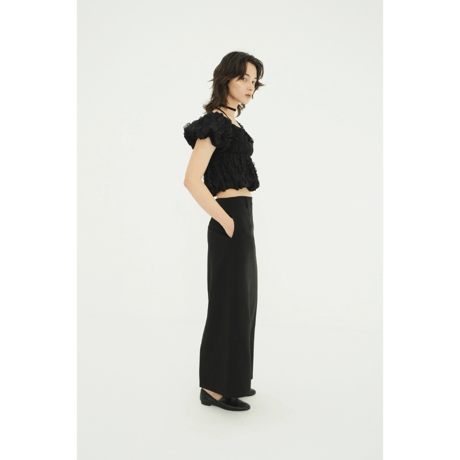 CLANE クラネ “W FACE TOPSTITCHED FRILL TOPS” ダブルフェイストップスティッチフリルトップス